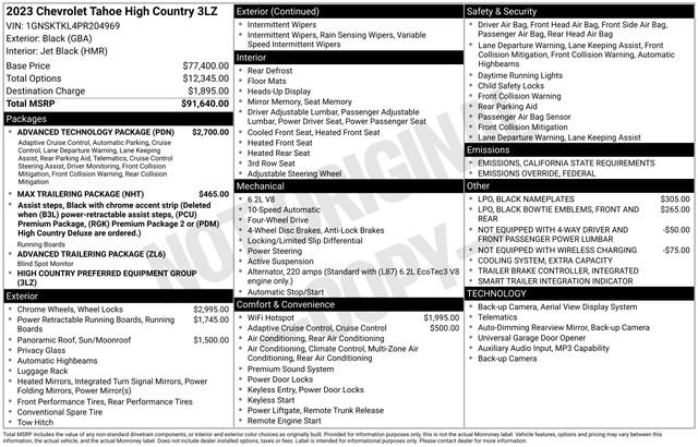 Used 2023 Chevrolet Tahoe High Country w/ Advanced Technology Package image 52