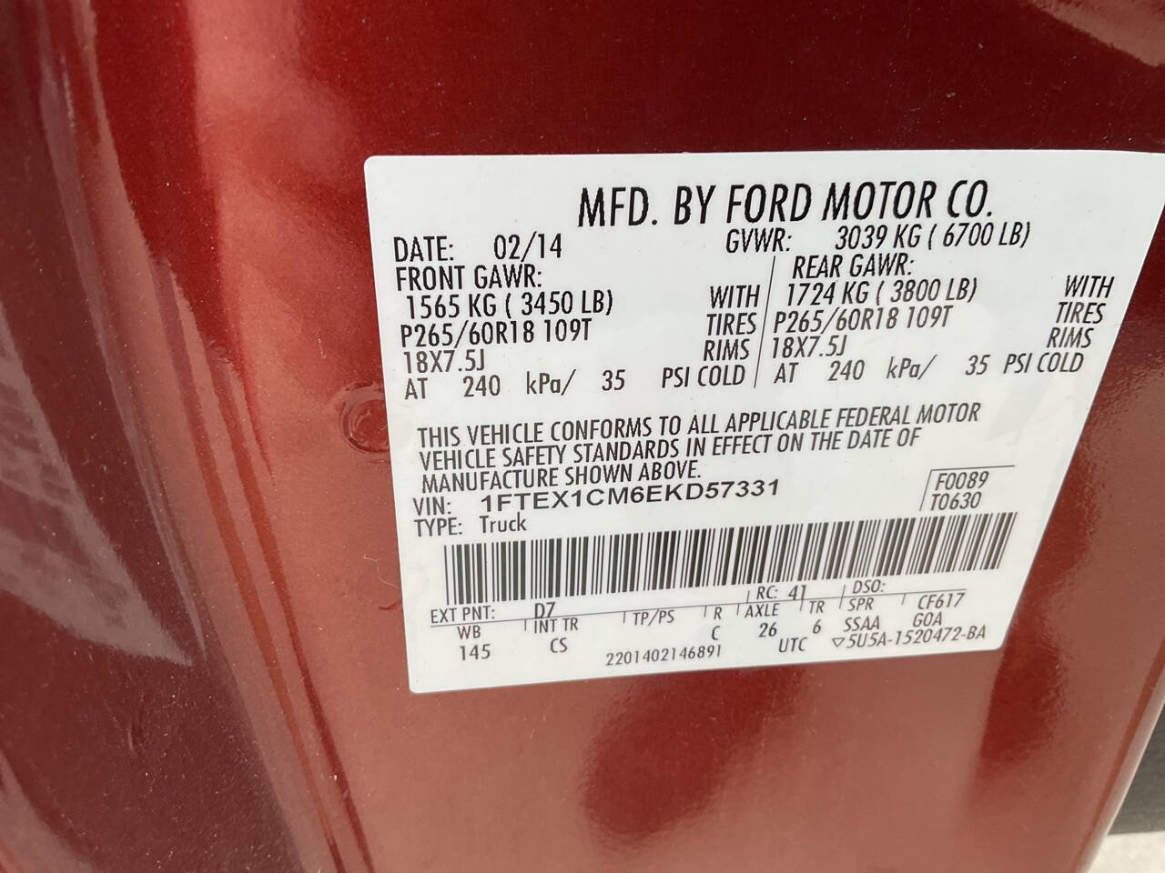 Used 2014 Ford F150 STX w/ Equipment Group 201A Mid image 16