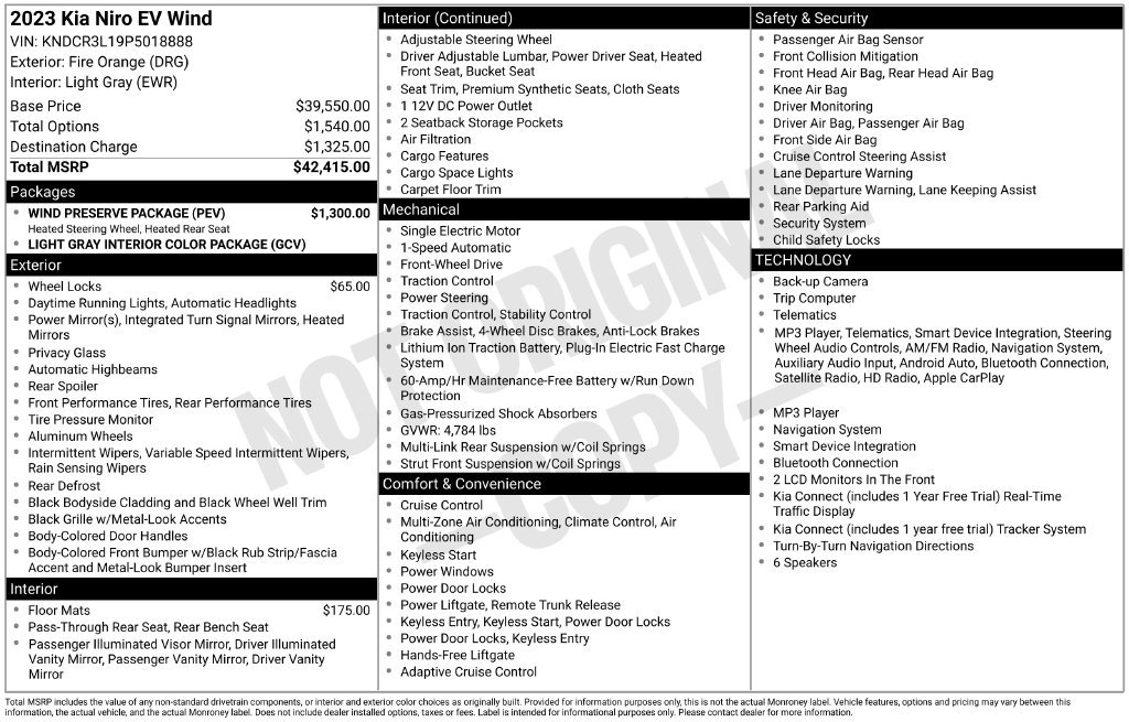 Used 2023 Kia Niro Wind w/ Wind Preserve Package FWD image 18