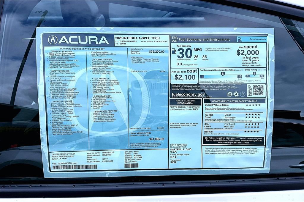 New 2026 Acura Integra A-Spec w/ Technology Package FWD image 29