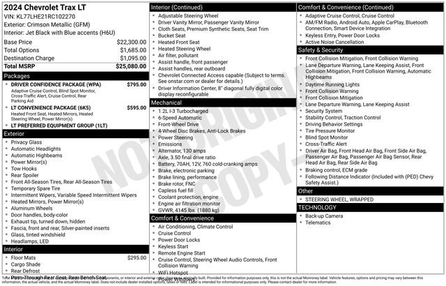 Certified 2024 Chevrolet Trax LT w/ Driver Confidence Package image 35