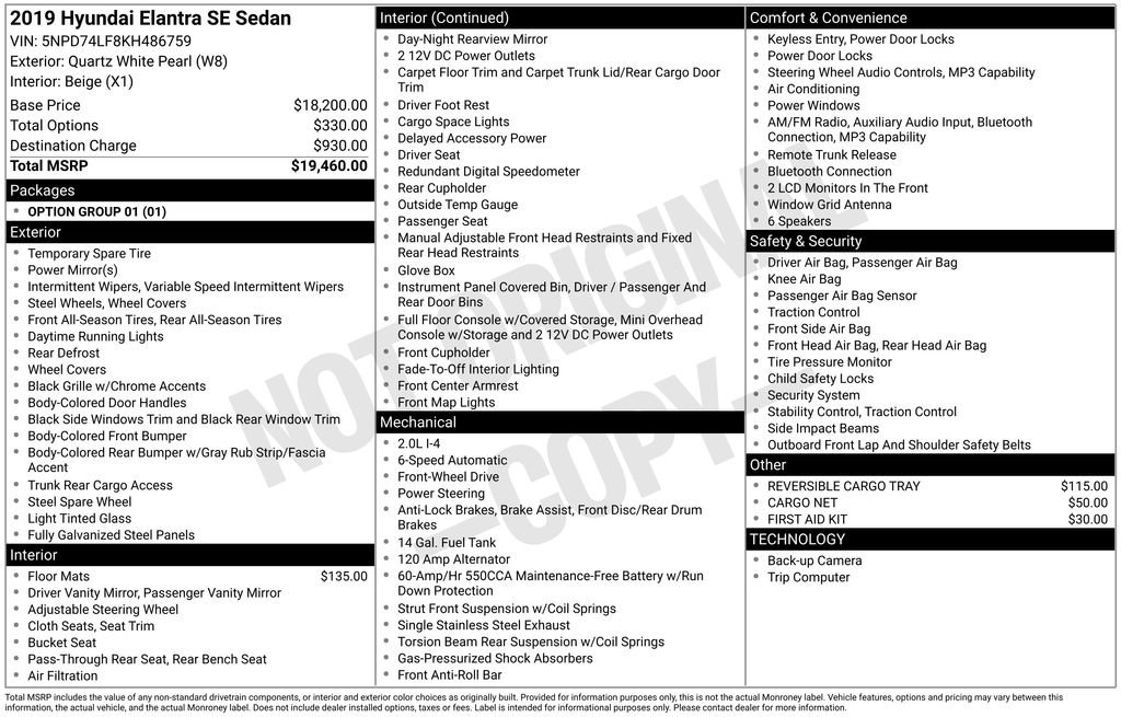 Used 2019 Hyundai Elantra SE FWD image 7