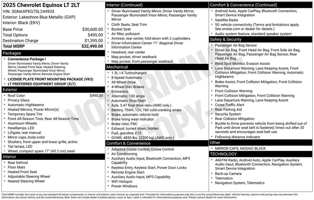 Used 2025 Chevrolet Equinox LT AWD/4WD image 4