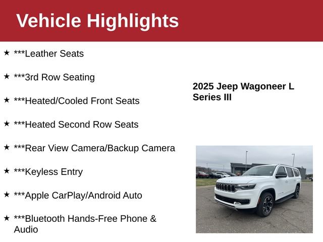 Used 2025 Jeep Wagoneer L Series III AWD/4WD image 3
