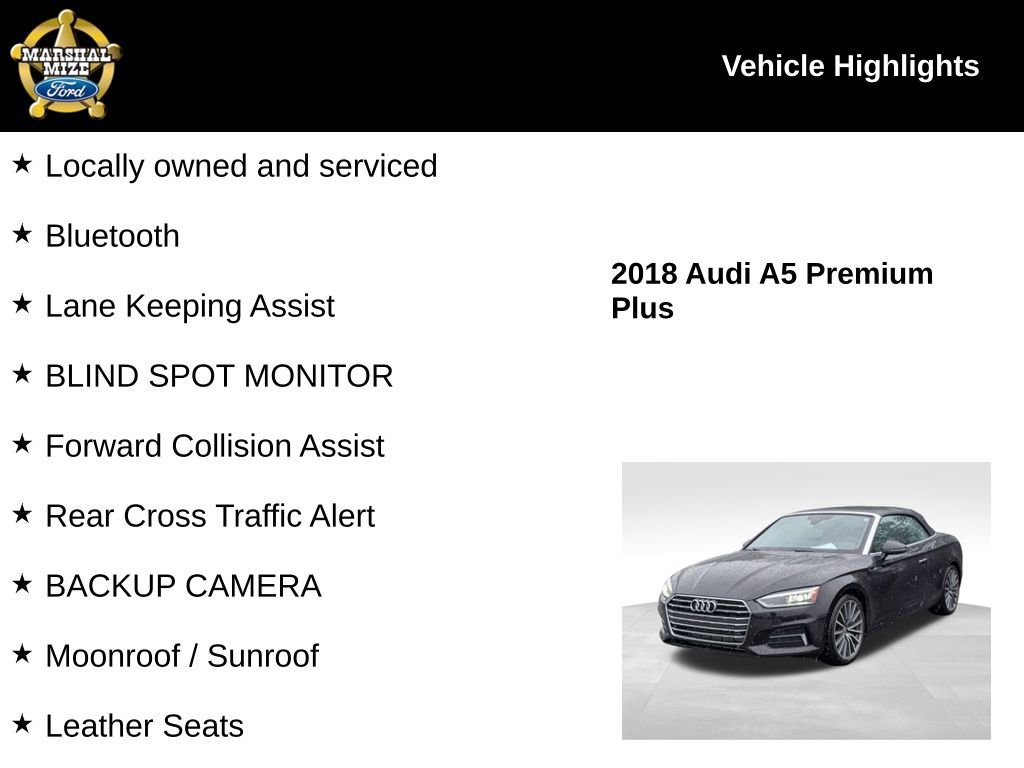 Used 2018 Audi A5 2.0T Premium Plus w/ Premium Plus image 2