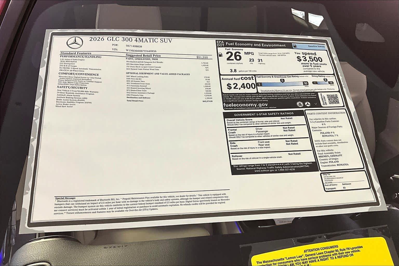 New 2026 Mercedes-Benz GLC 300 4MATIC image 18