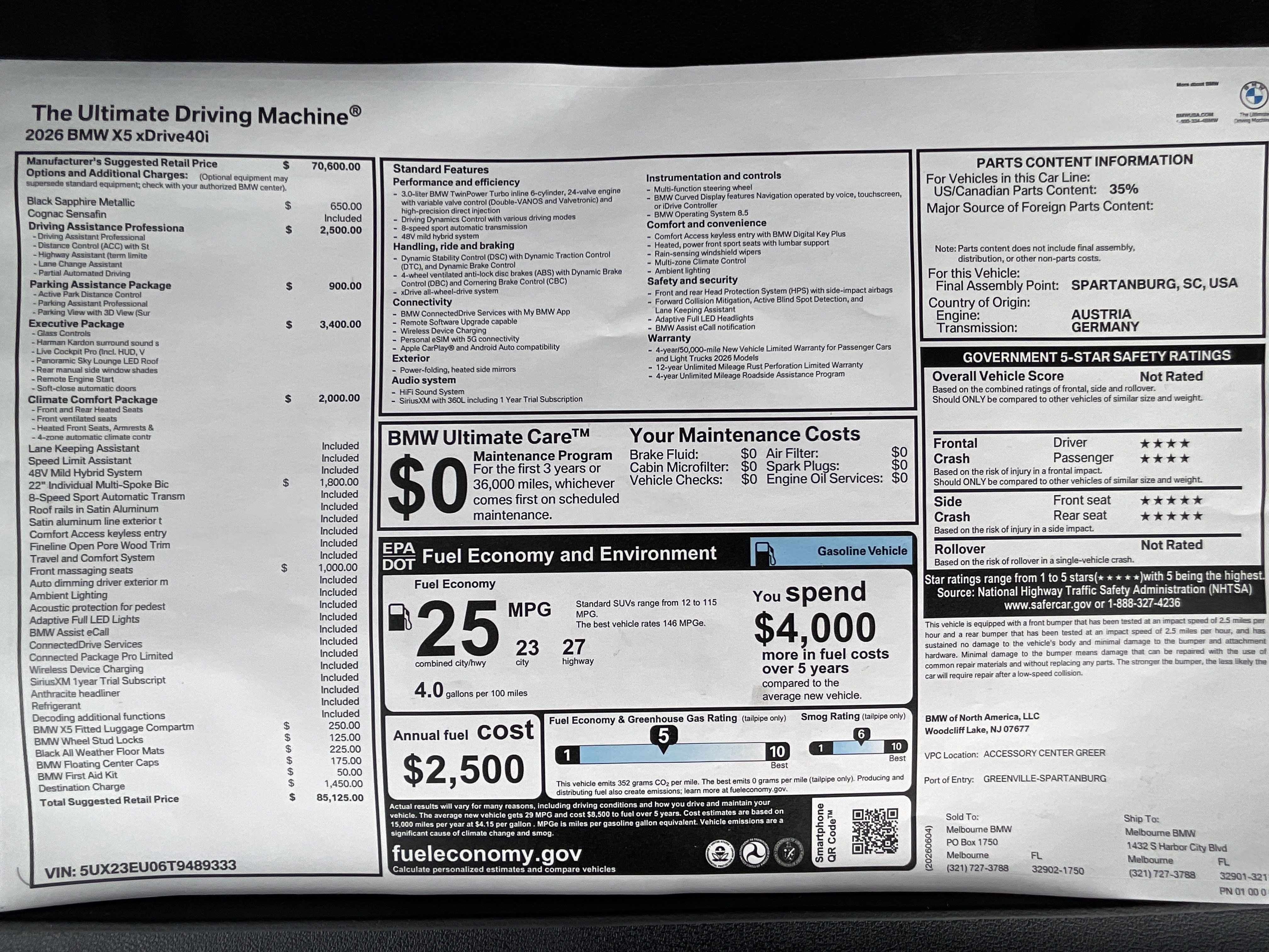 New 2026 BMW X5 xDrive40i w/ Executive Package AWD/4WD image 38