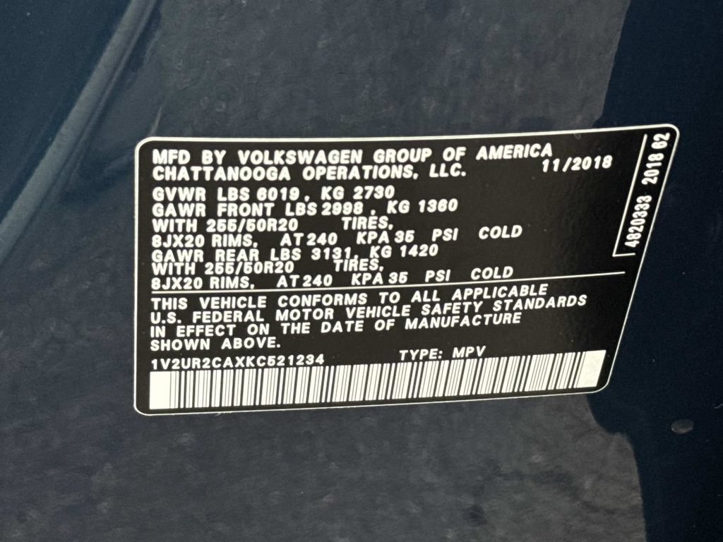 Used 2019 Volkswagen Atlas SE w/ Panoramic Sunroof Package AWD/4WD image 26