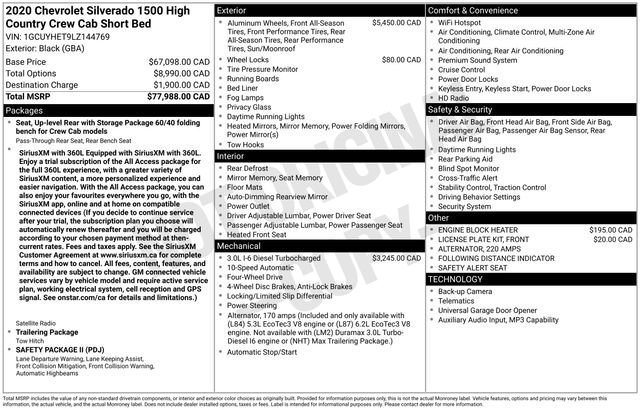Used 2020 Chevrolet Silverado 1500 High Country AWD/4WD image 13