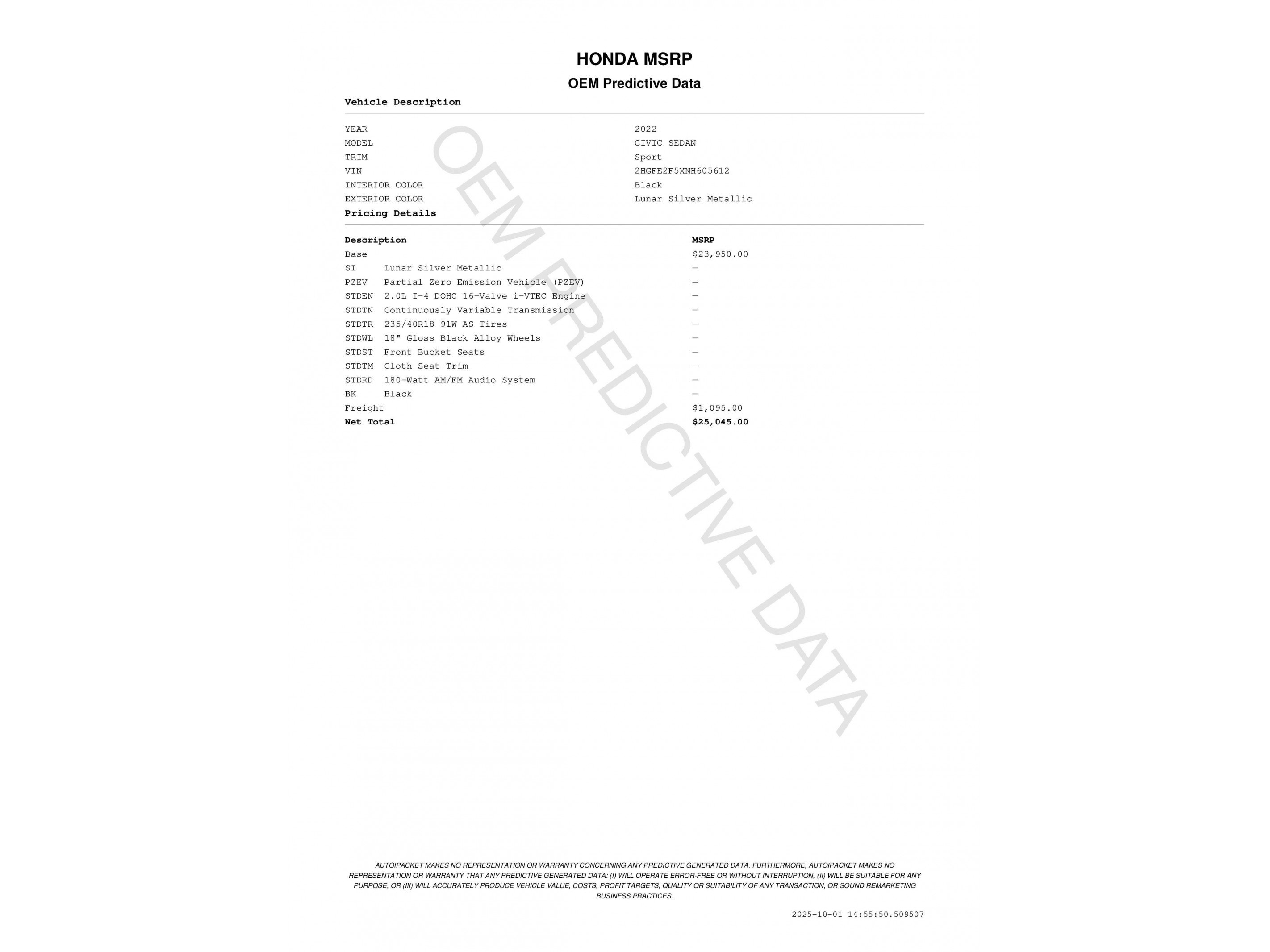 Used 2022 Honda Civic Sport image 3