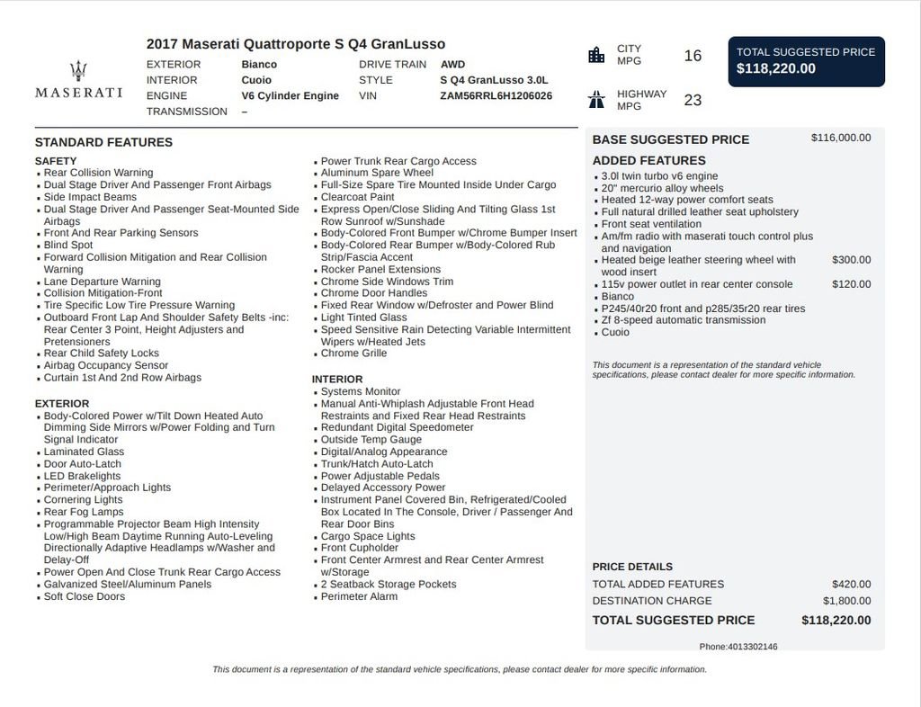 Used 2017 Maserati Quattroporte S GranLusso Q4 image 6