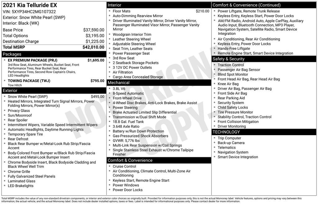 Used 2021 Kia Telluride EX w/ EX Premium Package image 11