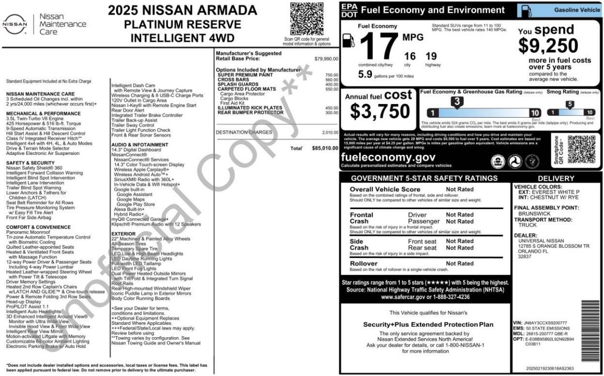 Used 2025 Nissan Armada Platinum Reserve AWD/4WD image 16