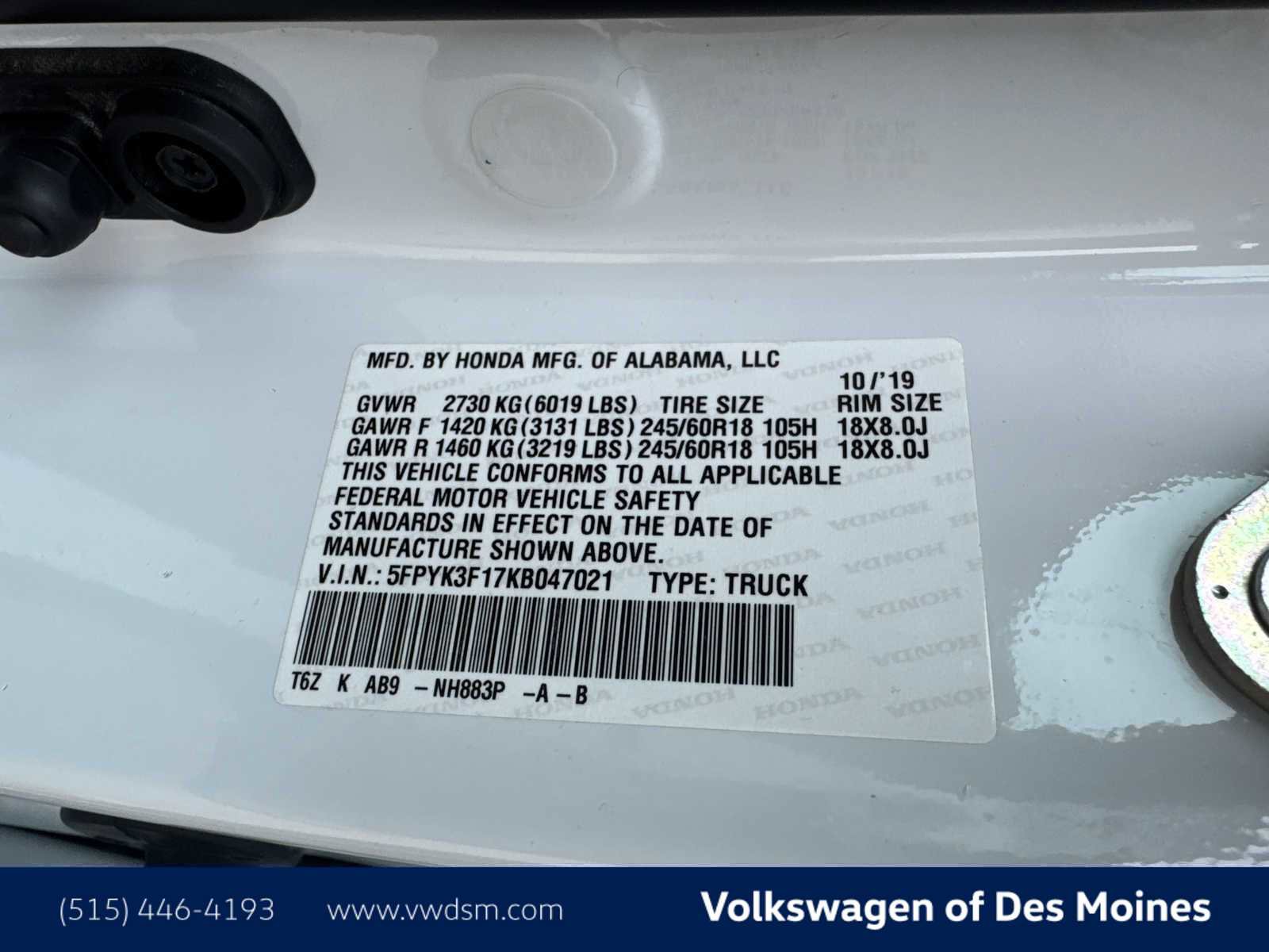 Used 2019 Honda Ridgeline Sport image 22