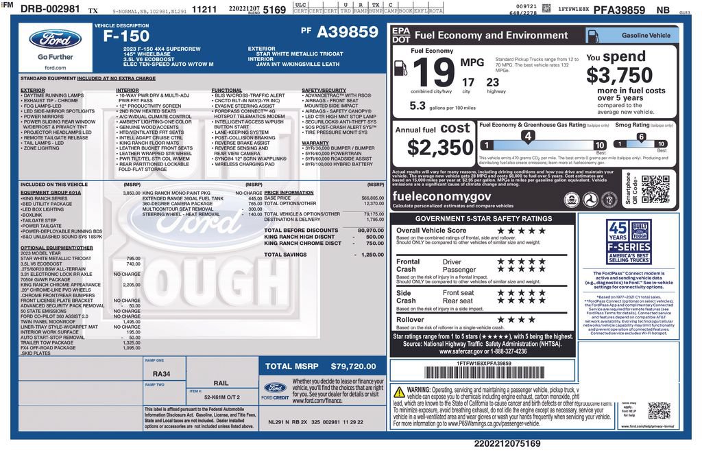 Used 2023 Ford F150 King Ranch w/ Equipment Group 601A High AWD/4WD image 13