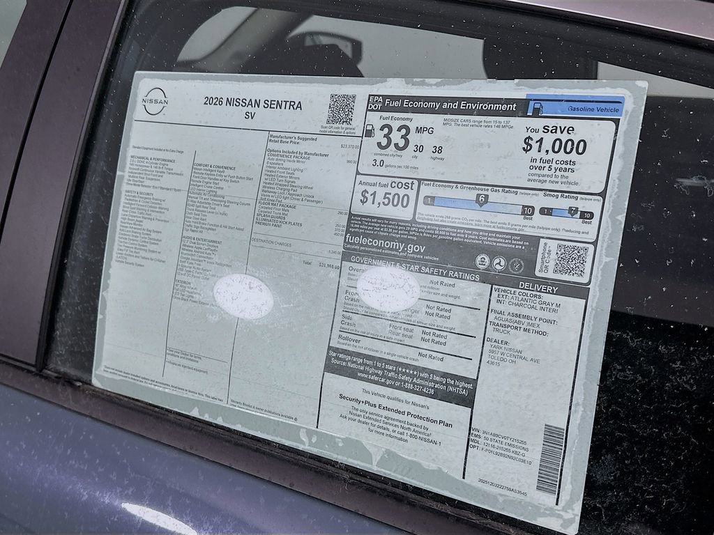 New 2026 Nissan Sentra SV w/ SV Convenience Package image 13