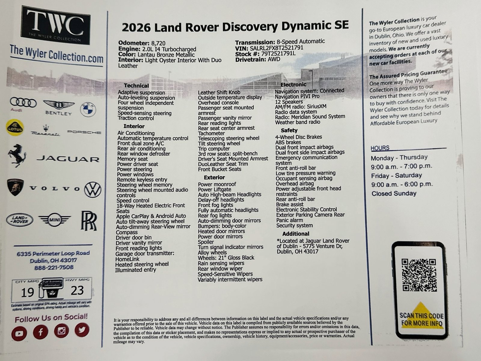 Used 2026 Land Rover Discovery Dynamic SE AWD/4WD image 48