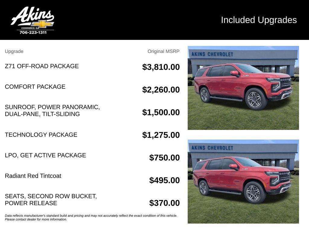 Used 2026 Chevrolet Tahoe Z71 w/ Z71 Off-Road Package AWD/4WD image 5