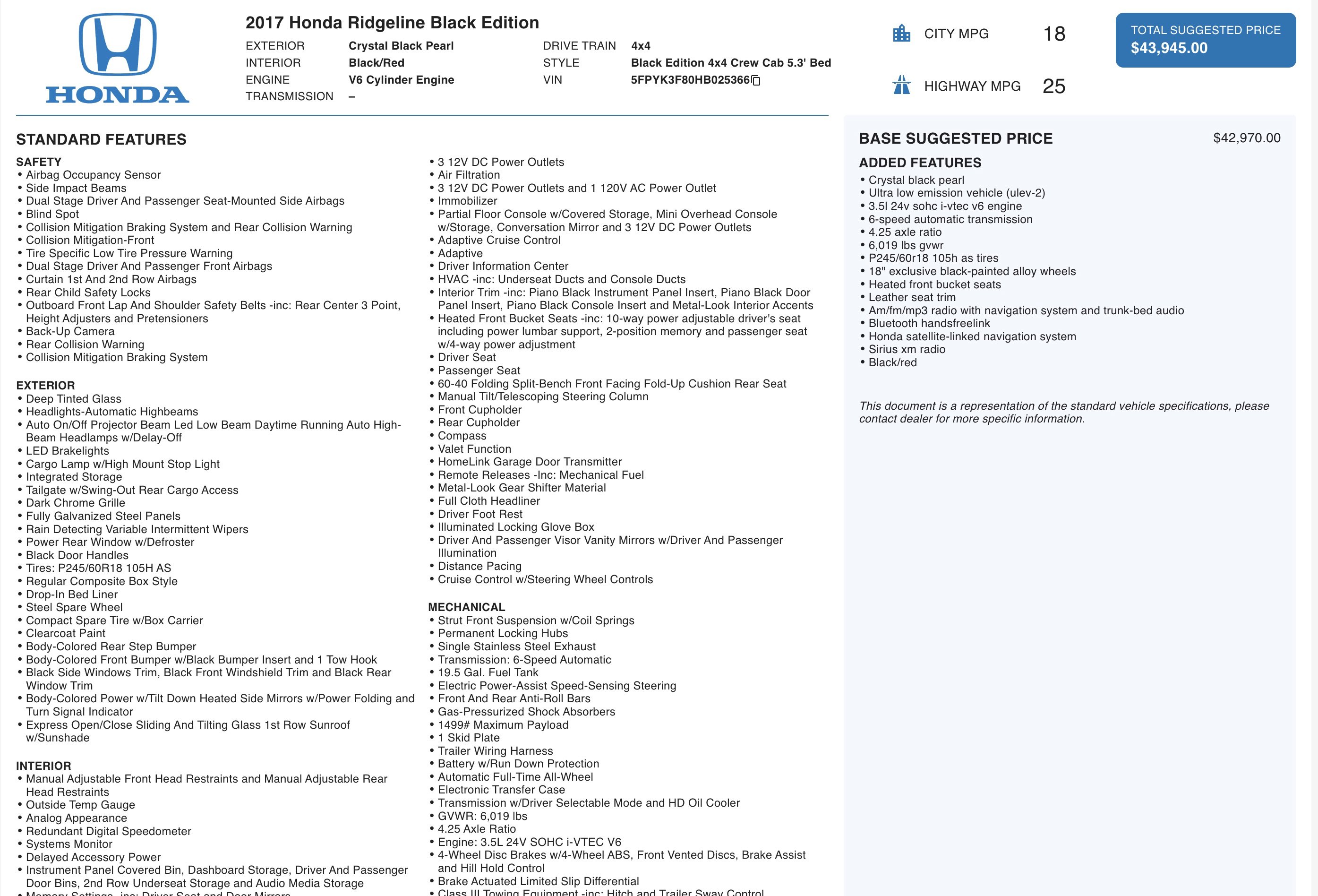 Used 2017 Honda Ridgeline Black Edition image 4