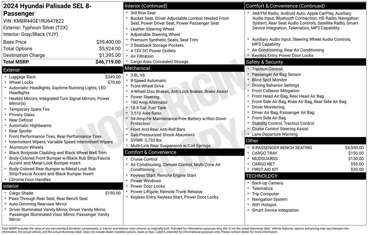 Used 2024 Hyundai Palisade SEL FWD image 33
