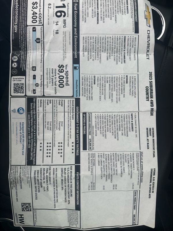 Used 2023 Chevrolet Suburban High Country w/ Premium Package 2 image 31