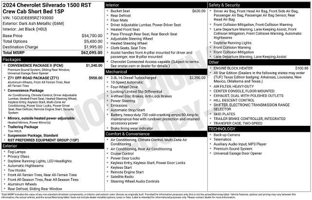 Used 2024 Chevrolet Silverado 1500 RST w/ Convenience Package II AWD/4WD image 17
