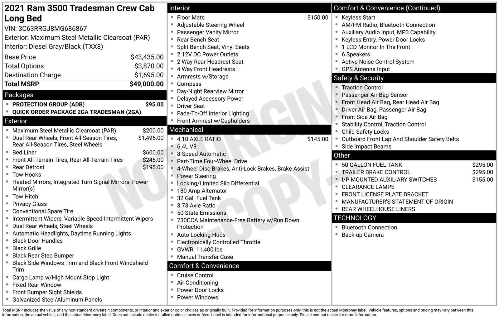 Used 2021 RAM 3500 Tradesman w/ Protection Group image 6