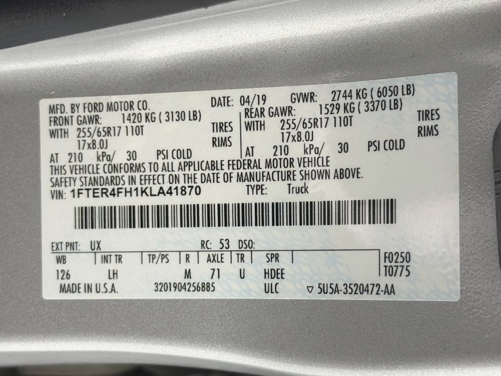 Used 2019 Ford Ranger XLT w/ Equipment Group 301A Mid AWD/4WD image 30