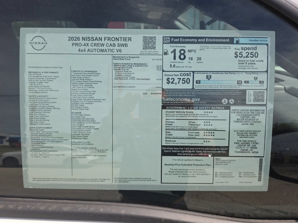 New 2026 Nissan Frontier PRO-4X w/ Tow Package AWD/4WD image 3