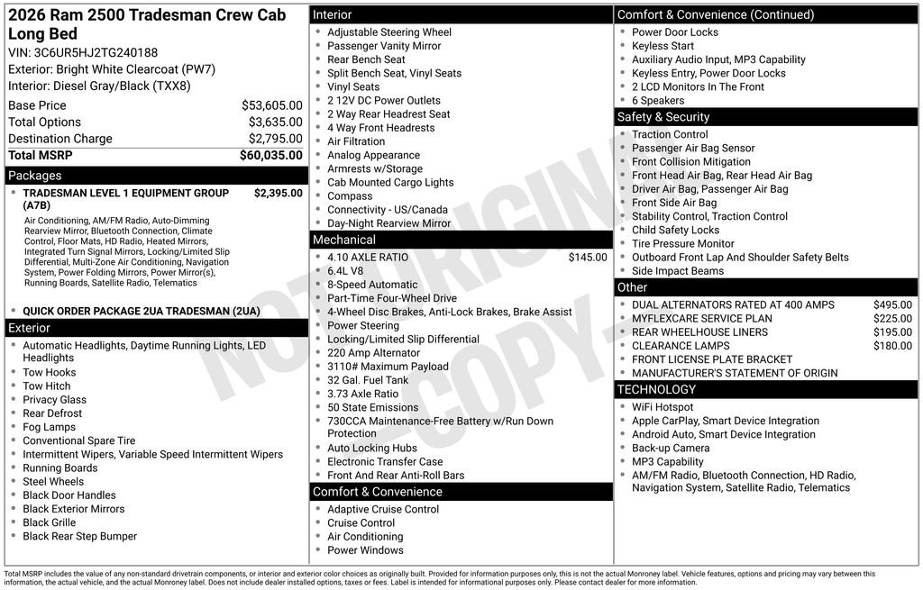 New 2026 RAM 2500 Tradesman AWD/4WD image 4