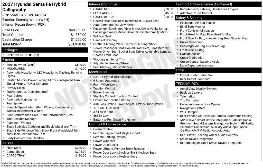 New 2027 Hyundai Santa Fe Calligraphy FWD image 4
