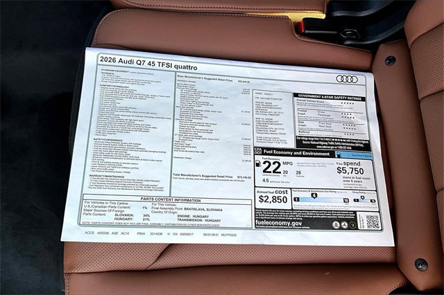 New 2026 Audi Q7 2.0T Premium Plus image 14