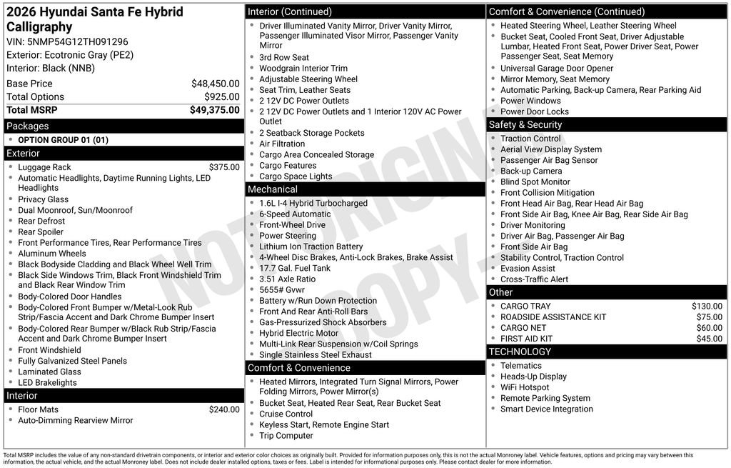 New 2026 Hyundai Santa Fe Calligraphy image 41