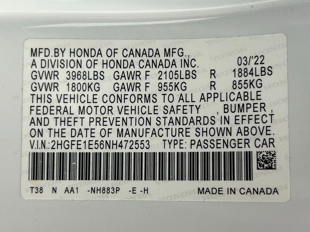 Used 2022 Honda Civic Si image 35