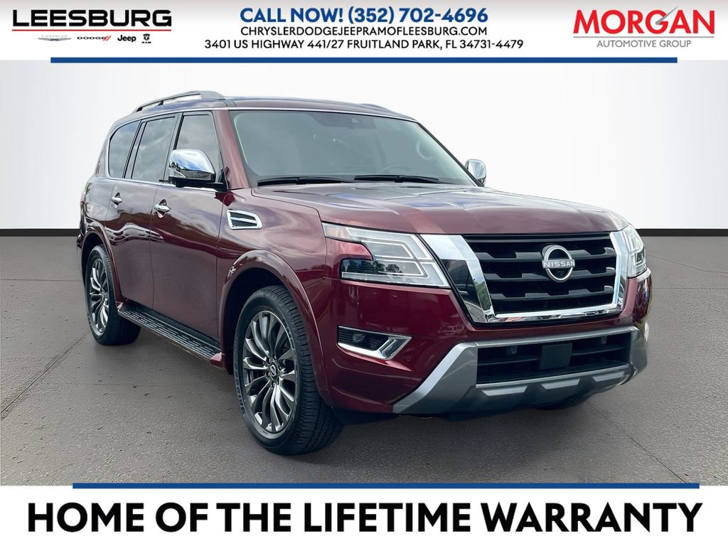 Used 2023 Nissan Armada Platinum w/ Captain's Chairs Package AWD/4WD video 1