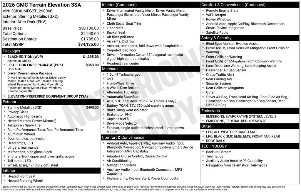New 2026 GMC Terrain Elevation w/ Black Edition image 40