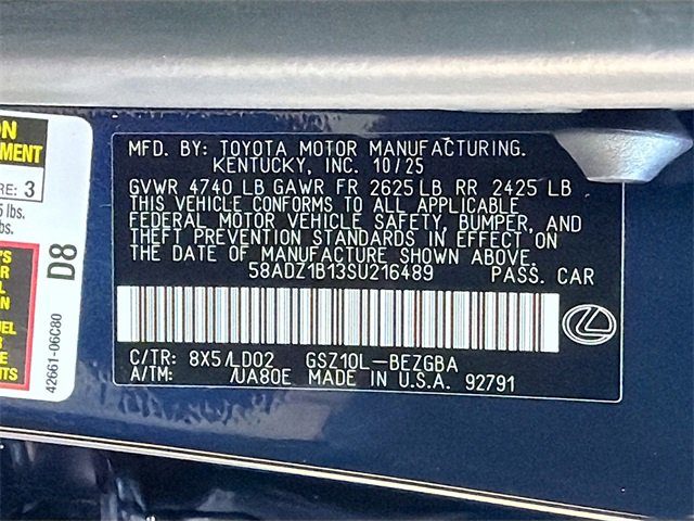 New 2025 Lexus ES 350 w/ Premium Package image 44