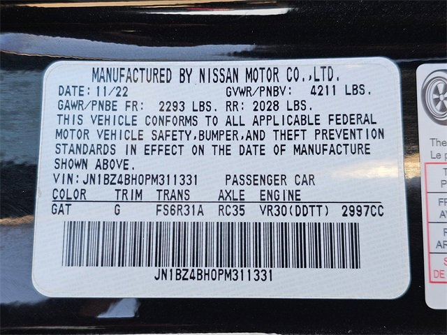 Used 2023 Nissan Z Performance w/ Floor Mat Package (L93) image 31