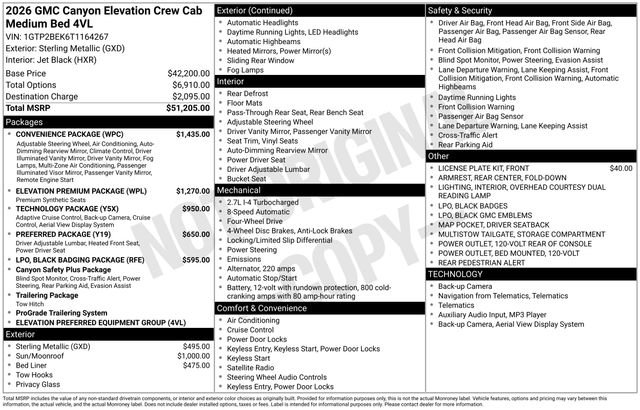 New 2026 GMC Canyon Elevation w/ Convenience Package image 31