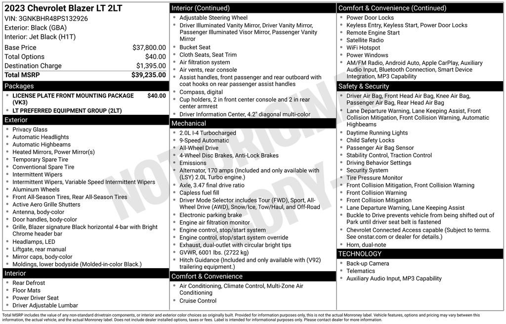 Used 2023 Chevrolet Blazer LT image 42