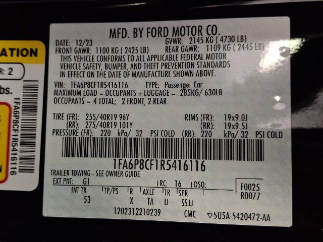Used 2024 Ford Mustang GT Premium w/ GT Performance Package RWD image 27