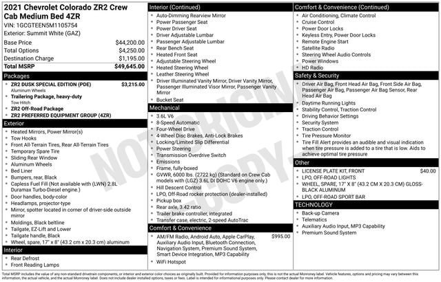Used 2021 Chevrolet Colorado ZR2 w/ ZR2 Dusk Special Edition AWD/4WD image 4