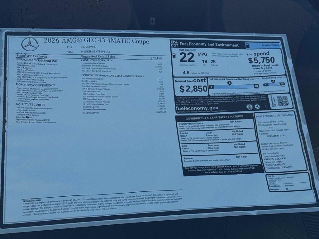 New 2026 Mercedes-Benz GLC 43 AMG 4MATIC Coupe image 9