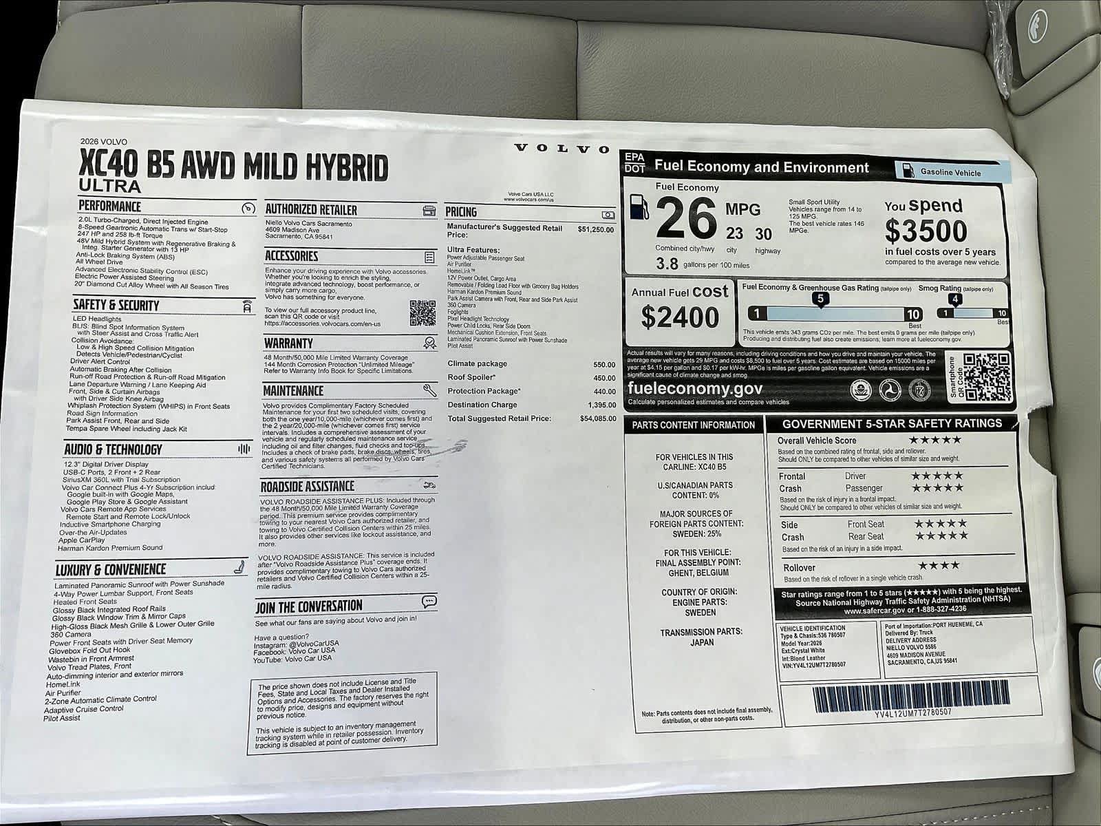 New 2026 Volvo XC40 B5 Ultra w/ Climate Package image 35