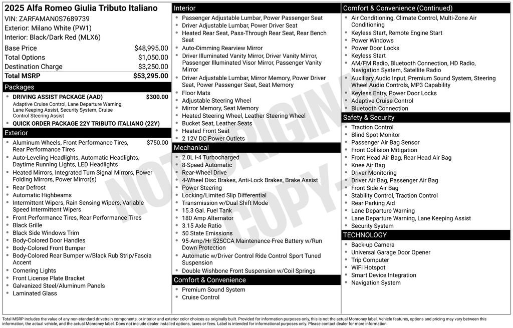 New 2025 Alfa Romeo Giulia w/ Driving Assist Package image 2