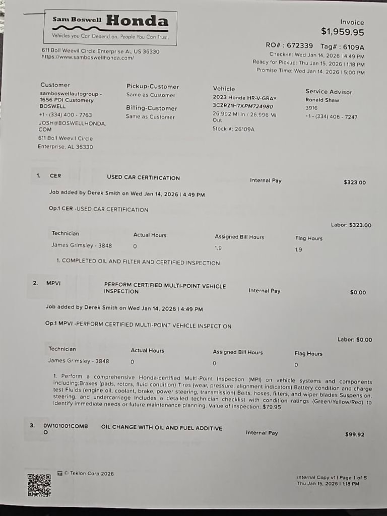 Used 2023 Honda HR-V EX-L image 48