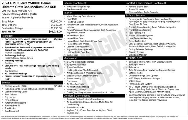 Used 2024 GMC Sierra 2500 Denali Ultimate AWD/4WD image 81