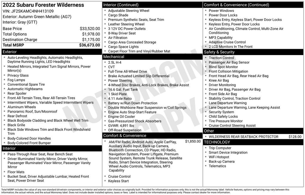 Used 2022 Subaru Forester Wilderness AWD/4WD image 11