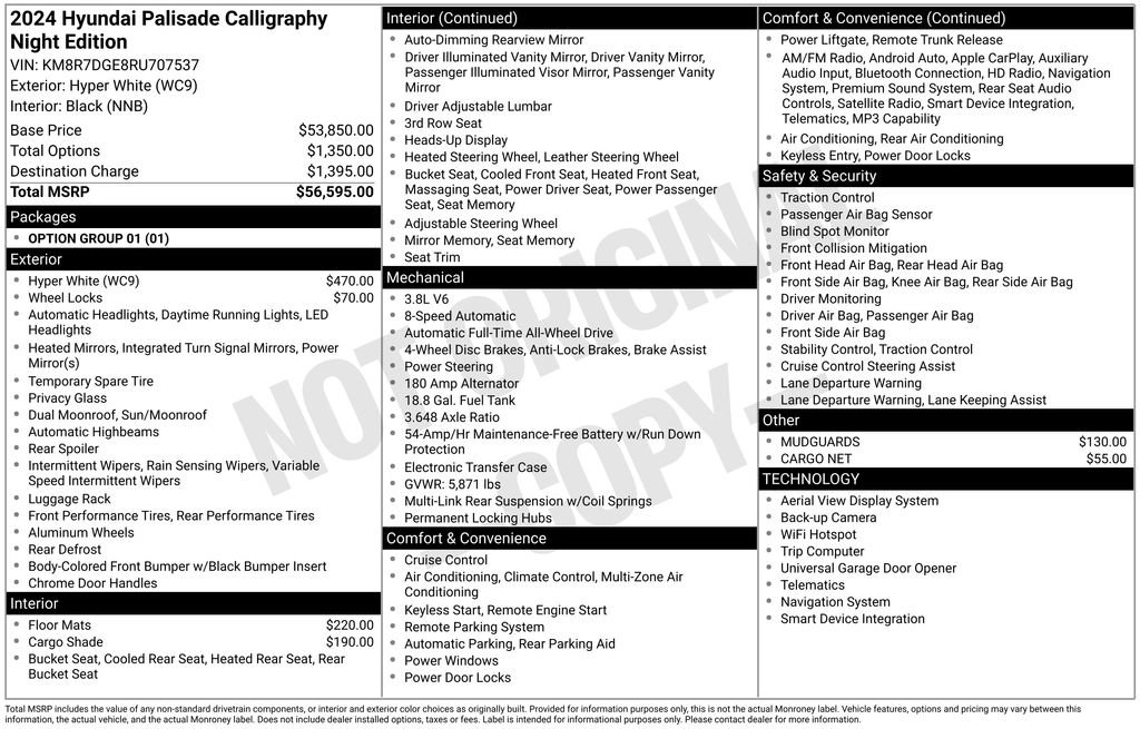 Used 2024 Hyundai Palisade Calligraphy image 44