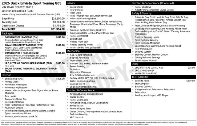 New 2026 Buick Envista Sport Touring w/ Convenience I Package image 26